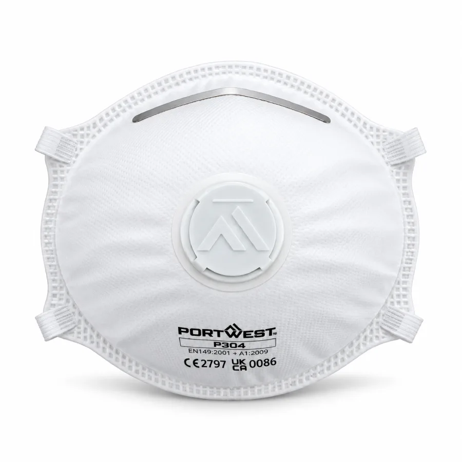Portwest P304 - FFP3 Valved Dolomite Light Cup Respirator (Pk10), White