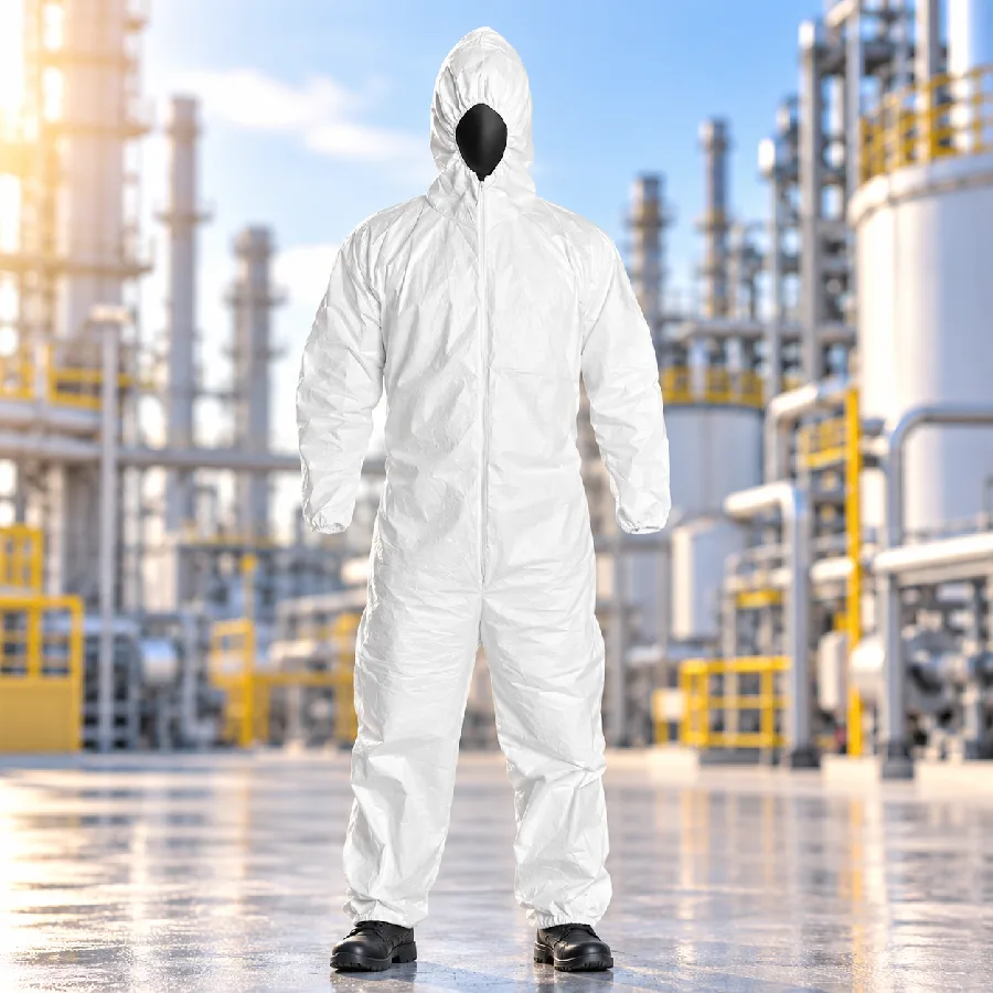 Disposable Coverall with Hood, Elastic Cuff, White TY127SWH - DuPont™ Tyvek® 400