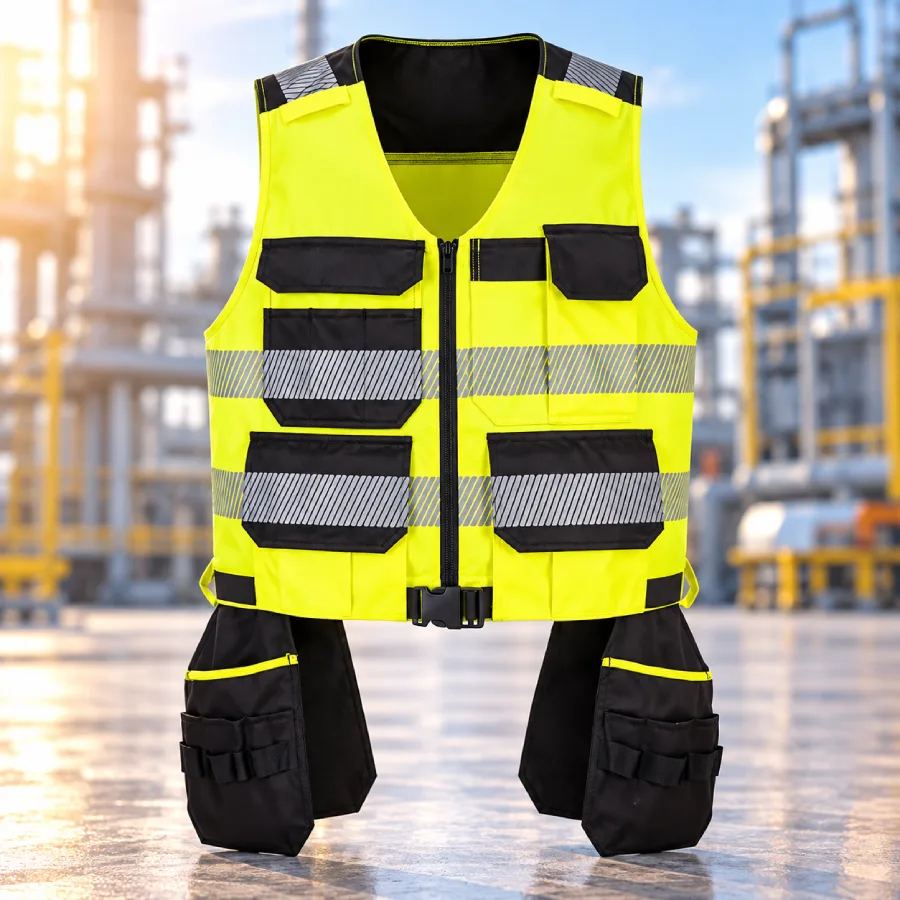 PW3 Hi-Vis Class 1 Tool Vest, Yellow/Black - Portwest PW308